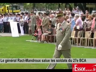 Cérémonie du 27e BCA sur le Pâquier d'Annecy