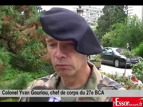 Le colonel Yvan Gouriou du 27e BCA de Cran-Gevrier est heureux de l'accueil que les Annéciens ont réservé à ces hommes
