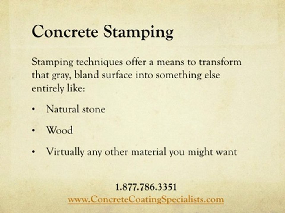 Distinguishing Stamped Overlays from Stamped Concrete