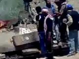 Syria فري برس  ديرالزور الطيانة  الجيش الحر يدمردبابات بشار بالبصيرة 20 6 2012 Deirezzor