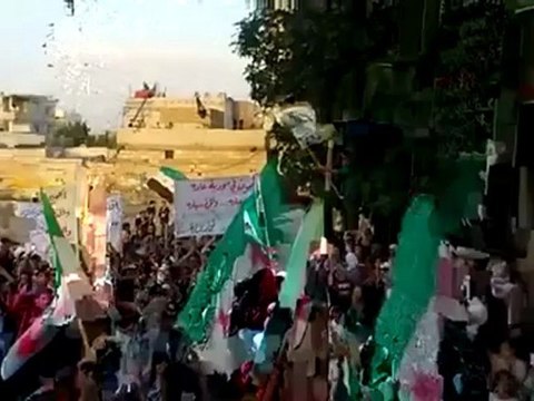 Syria فري برس دمشق حي برزة مظاهرة رائعة من الاحرار20 06 2012 Damascus