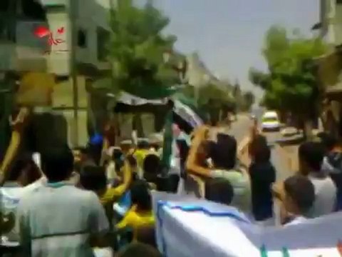 Syria فري برس حماة المحتلة حي الصابونية مظاهرة لأطفال الحي 20 06 2012 Hama