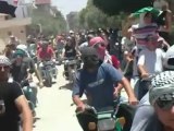 Syria فري برس  حماه المحتلة مظاهرة مدينة السلمية على الدراجات النارية 20 06 2012 Hama