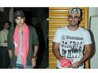 Ranbir Kapoor Arjun Kapoor Flaunt Their Red Gamchas - Bollywood News