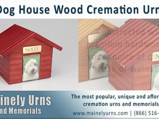 Wood Pet Cremation Urn - K-9 Cottage  - "Doghouse" Style - Cherry, Oak  and Walnut