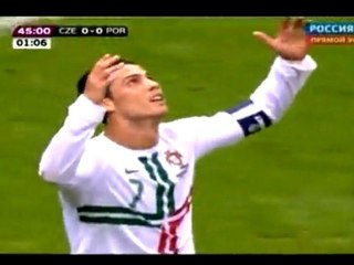 Czech Republic - Portugal (euro 2012) C.Ronaldonun dirəkdən dönən zərbəsi