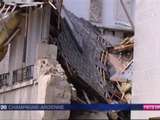 Un immeuble s'écroule à Reims