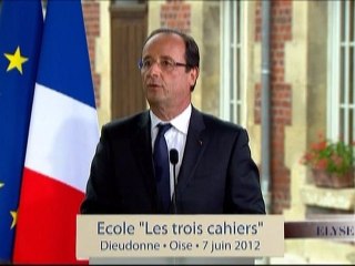Discours du Président Hollande à l'école de Dieudonne