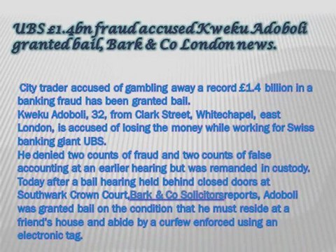 Bark & Co Solicitors London News