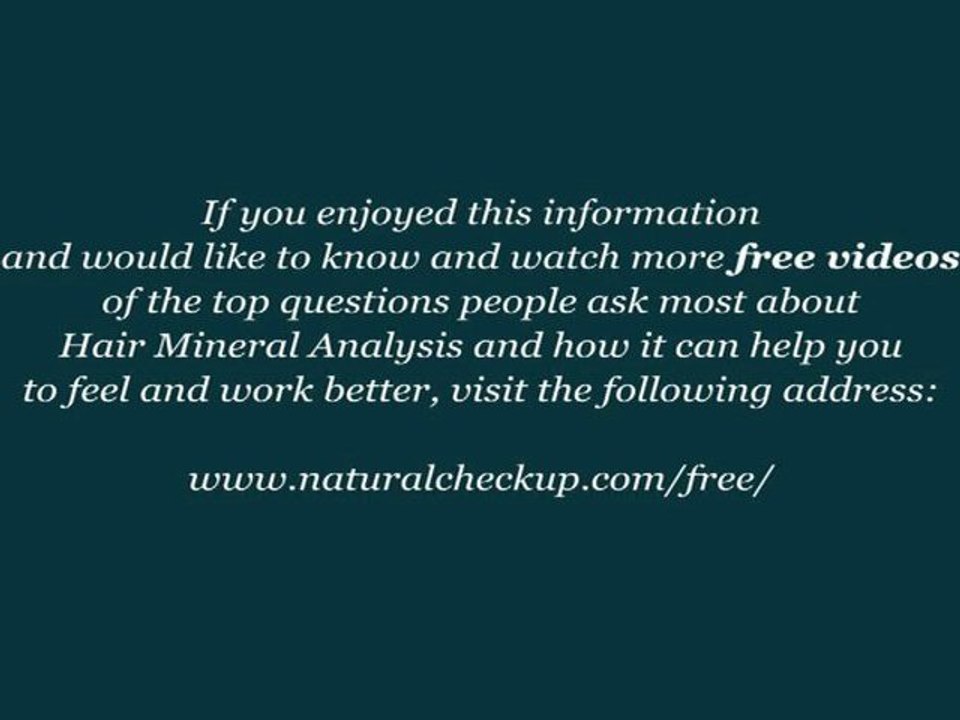 What do I do with  the results of the Hair Mineral Analysis?