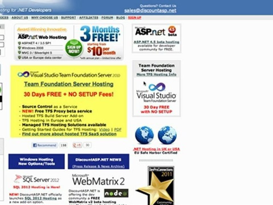 DiscountASP.net Hosting Review Video