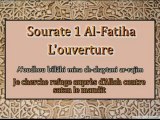 sourate 1 Al-Fatiha L'ouverture Al Afasy en francais + phonétique