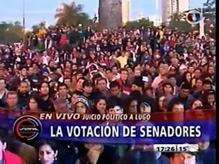 Paraguayan Congress votes to remove president.