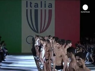 Prada goes for sporty stripes at Milan