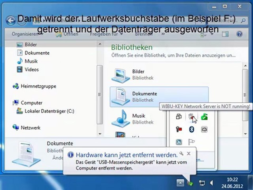 Hardware sicher entfernen (z. B. USB-Sticks)