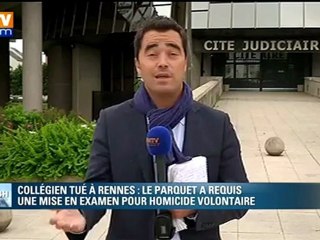 Collégien mort : mise en examen requise pour homicide volontaire