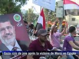 Cris de joie à Gaza après la victoire de Morsi en Egypte