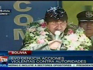 Evo denuncia acciones violentas contra autoridades