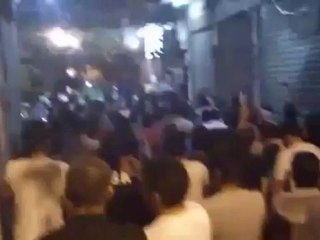 Syria فري برس دمشق  مظاهرة جامع الذهبية   تكريماً للمرسي 24 6 2012 Damascus