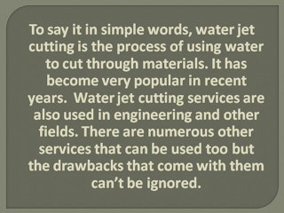 Water Jet Cutting Services
