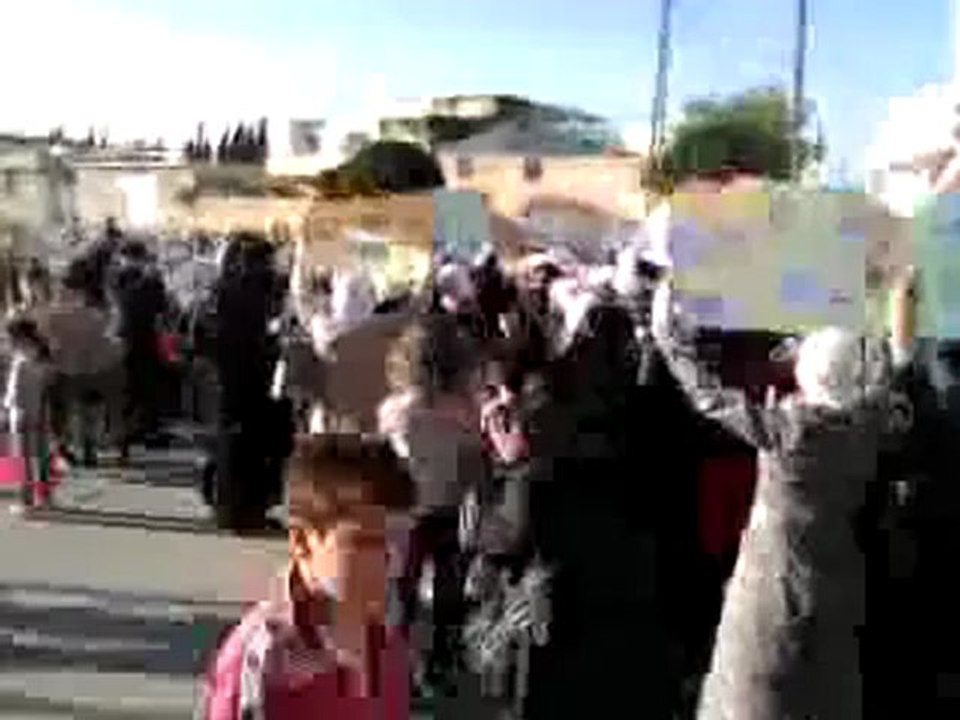 Syria فري برس  ريف دمشق داريا إعتصام الحرائر مع مسرحية للأطفال 23 6 2012 Damascus