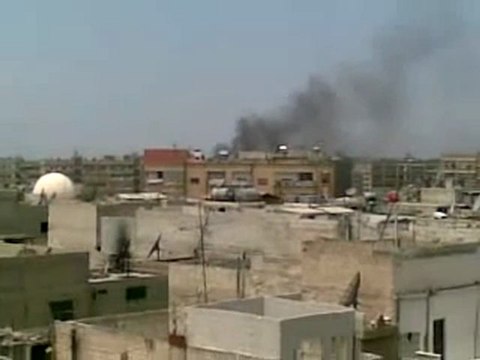Syria فري برس حماه المحتلة طريق حلب قصف الحي 23 6 2012 Hama