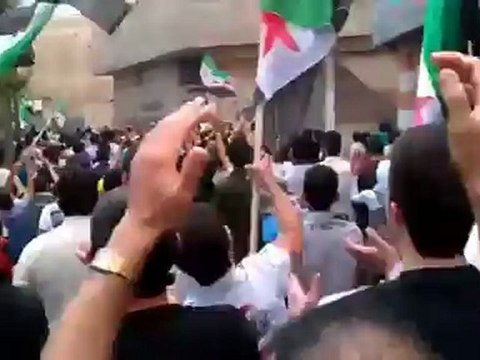 Syria فري برس دمشق كفرسوسة مظاهرة حاشدة من جامع الهادي 22 6 2012 Damascus