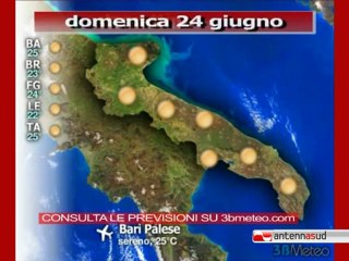Previsioni del tempo, domenica 24 giugno