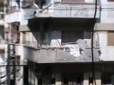 Syria فري برس حمص القصور الدمار في شارع شمسي باشا 24 6 2012 Homs