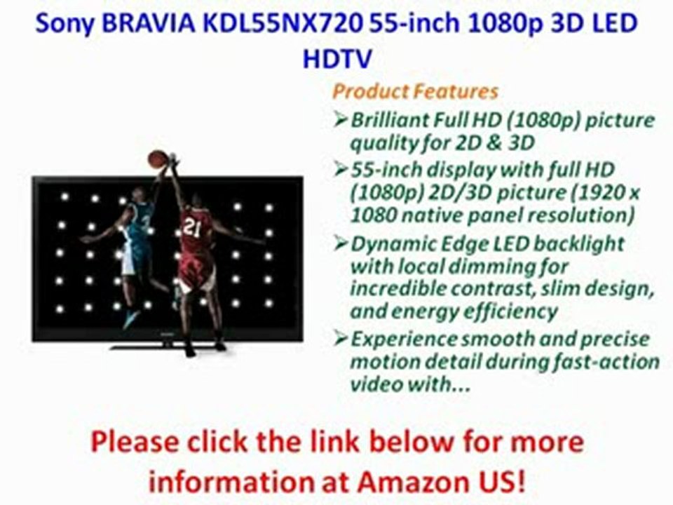 BEST BUY Sony BRAVIA KDL55NX720 55-inch 1080p 3D LED HDTV with Built-in WiFi, Black