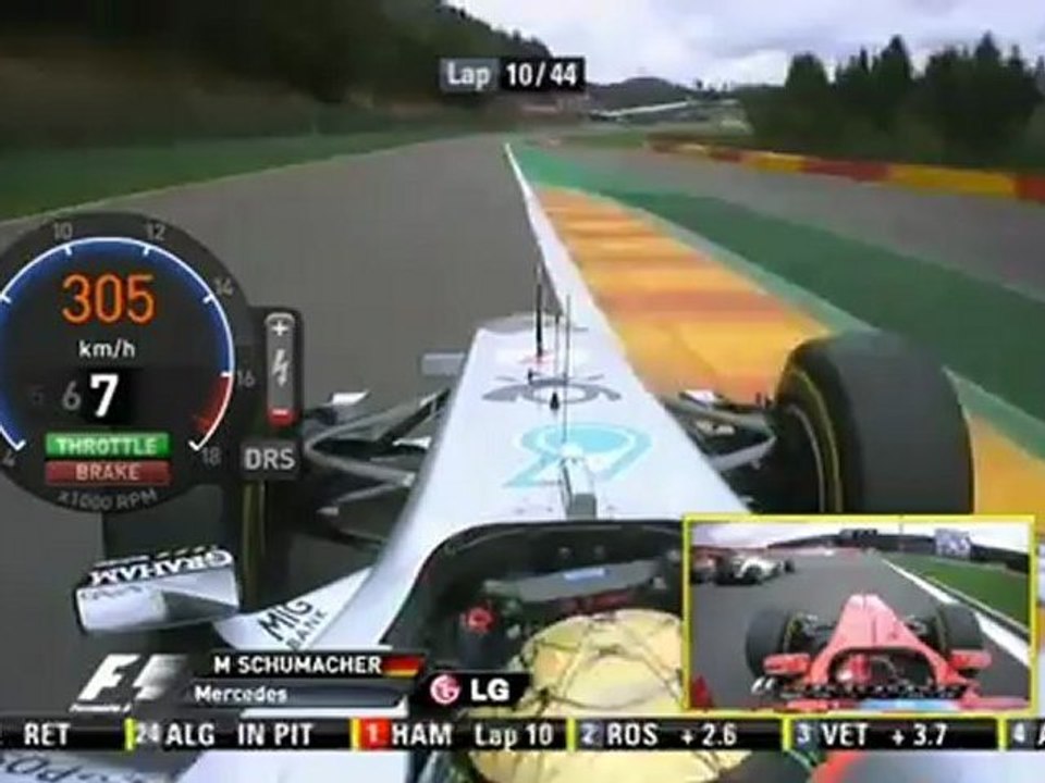 F1 2011 - R12 - Michael Schumacher onboard Spa 2011