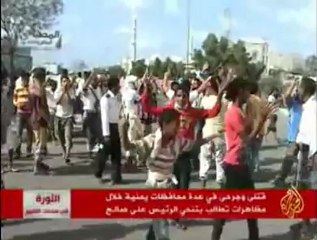 قتلى وجرحى في مظاهرات تطالب بتنحي صالح