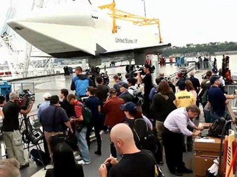 Shuttle Enterprise Arrives at Intrepid Museum in New York City