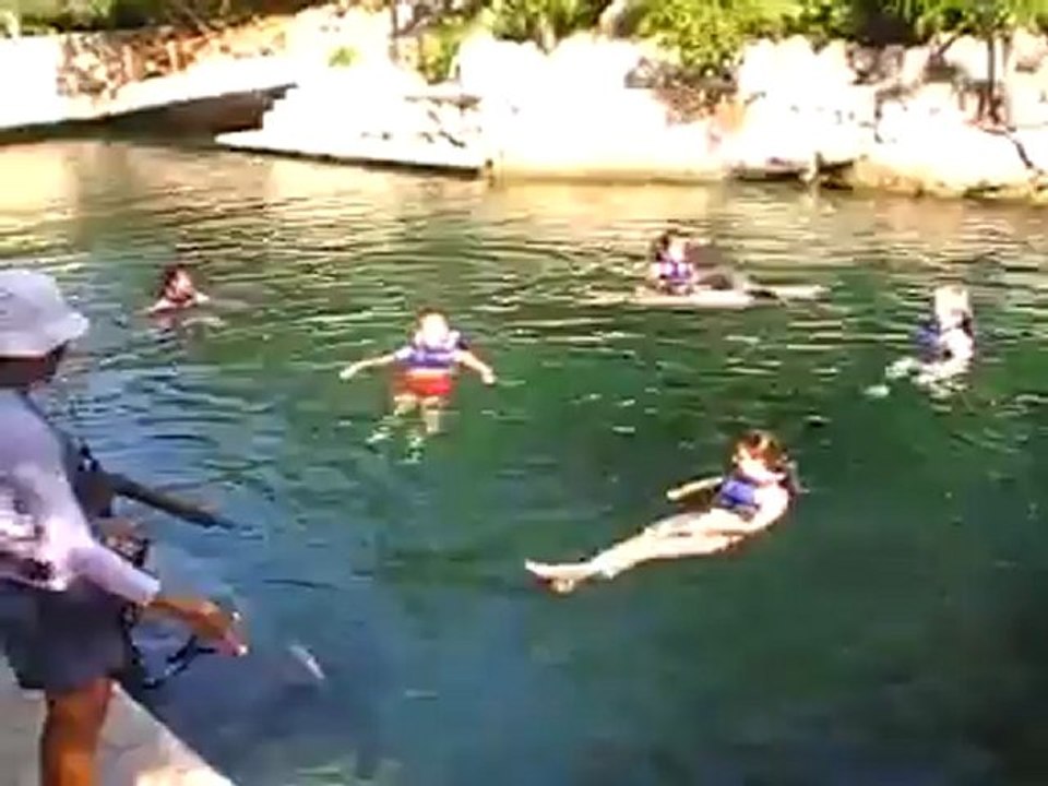 Hubert Fella beim Delfin schwimmen in Mexiko Playa del Carmen www.Fella.de