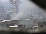 Syria فري برس دمشق حي برزة  تصاعد اعمدة الدخان من الحي 26 6 2012 Damascus