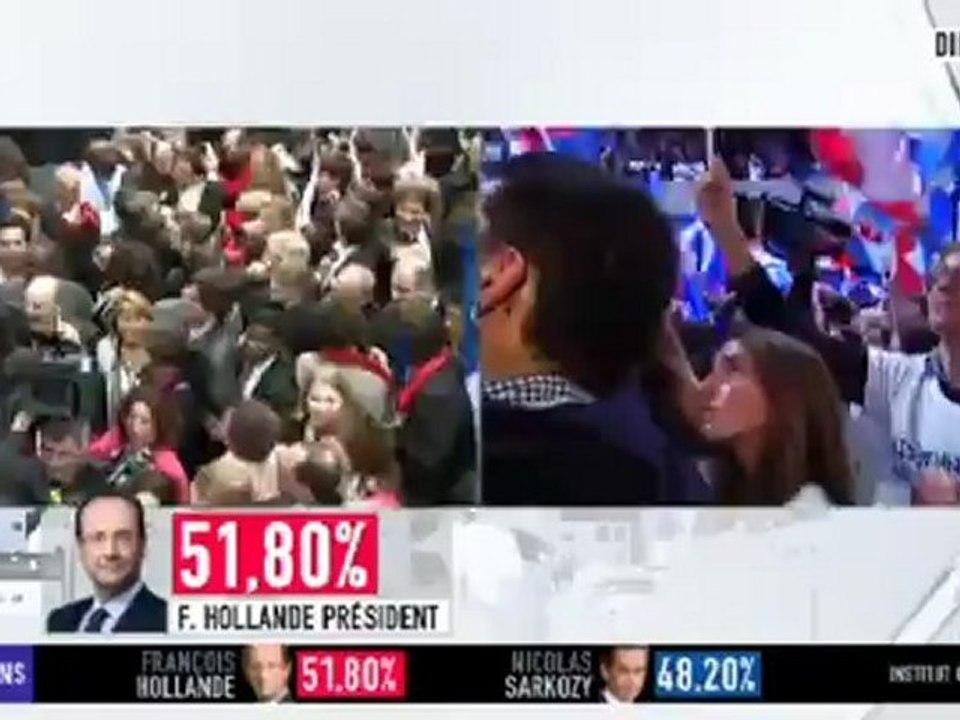 Explosion de joie après la victoire de Hollande