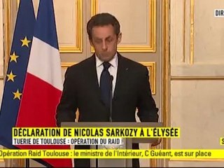 Nicolas Sarkozy : "Tout est mis en oeuvre pour que le suspect soit arrêté"