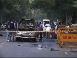 New Delhi : la voiture piégée après l'explosion