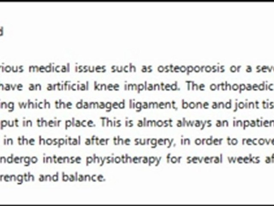 Glenn Dambrauskas - Artificial knee surgery explained