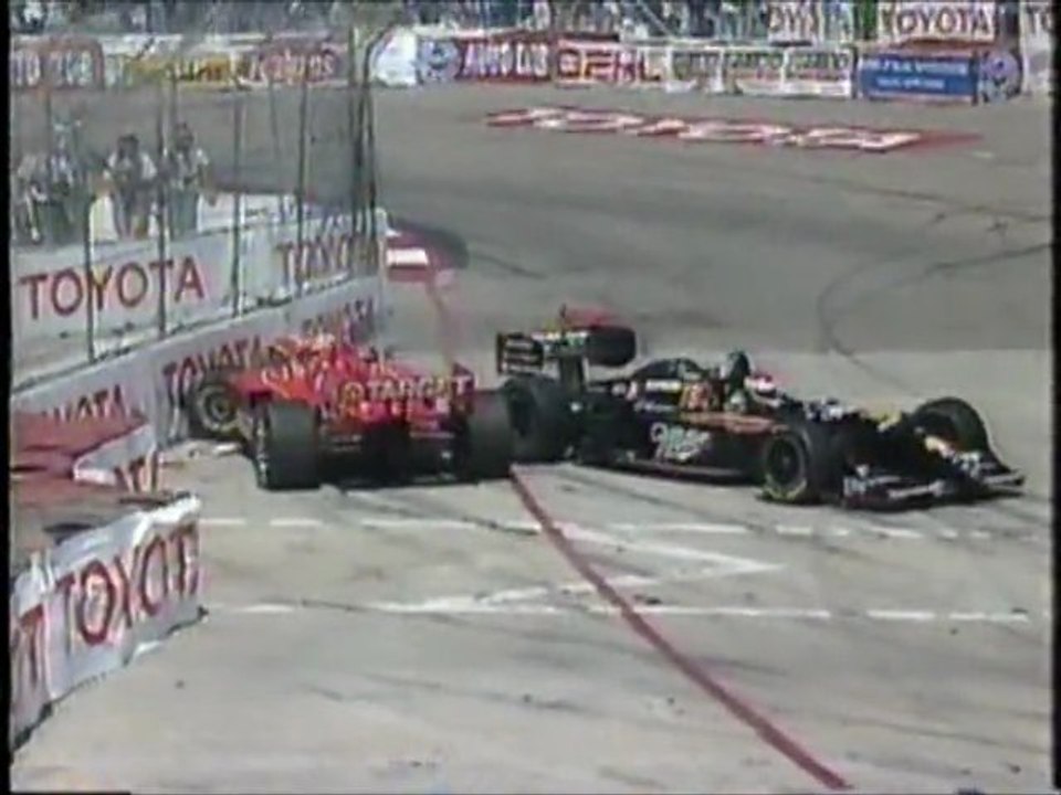 CART Long Beach 1996 Crash Zanardi Rahal + Gordon Fire