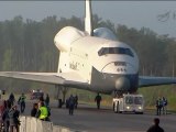 Shuttle Enterprise Towed out of hangar at Smithsonian
