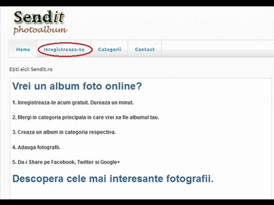 Sendit.ro - Album foto online gratis