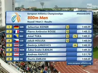 2012 european championships Helsinki, 800m PA Bosse heat 2