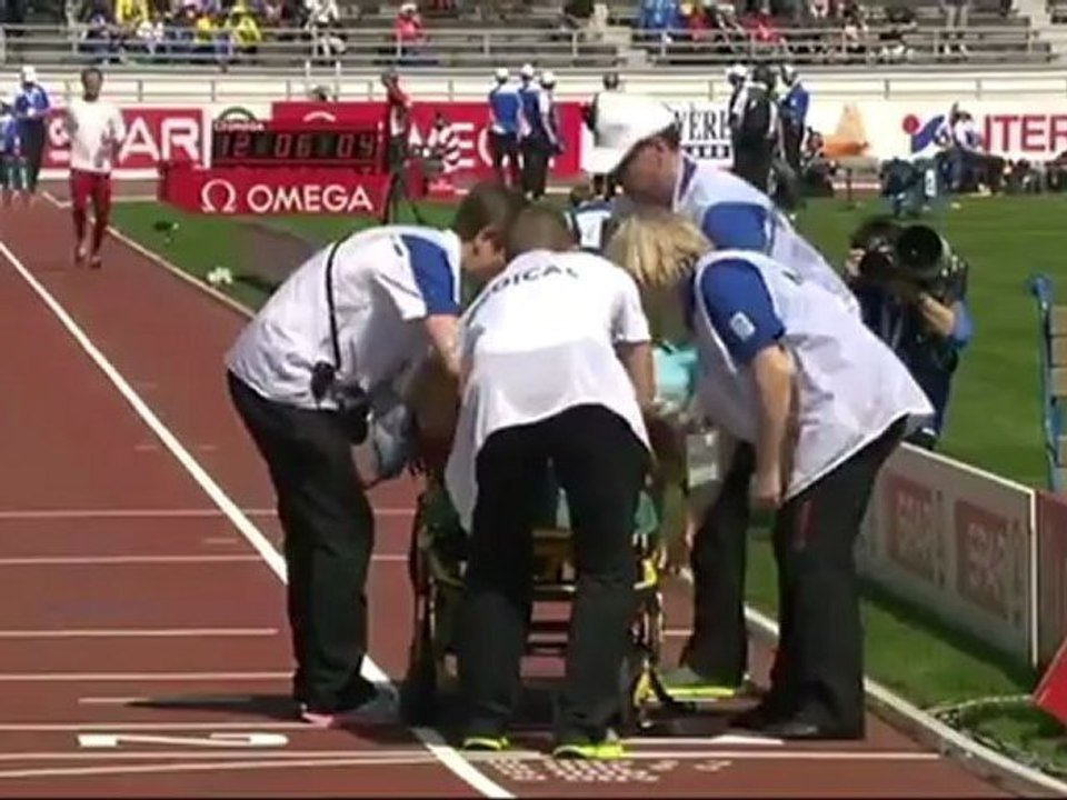 100m sprint_ Broken knee in Helsinki
