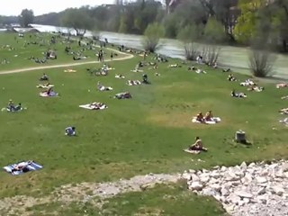 Isar bei Hochwasser, Karfreitag 2009