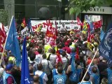 Mobilisation des salariés de PSA contre la fermeture d'Aulnay