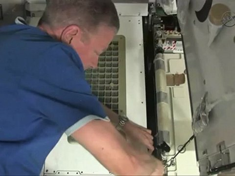 [ISS] Mike Fossum Shows How To Clean Station AC