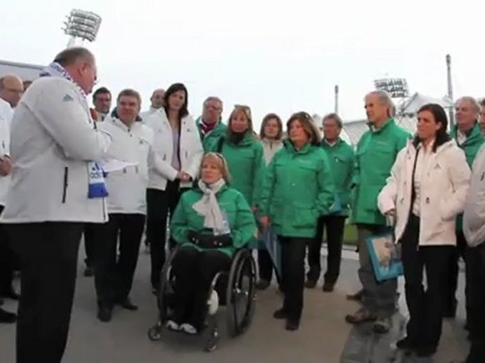 Uli Hoeneß bei der IOC Evaluierungskommission im Olympiastadion München