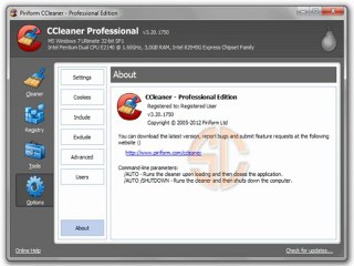 CCleaner Professional and Bussiness v3.20 serial number