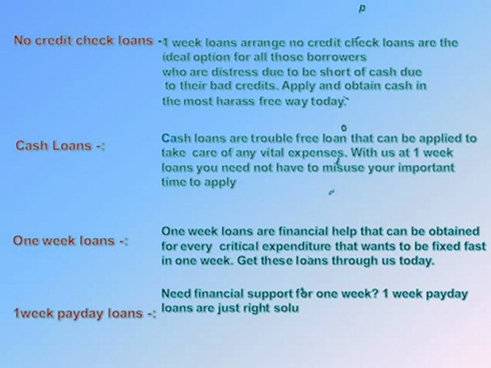 1 weekend pay day advance financial loans